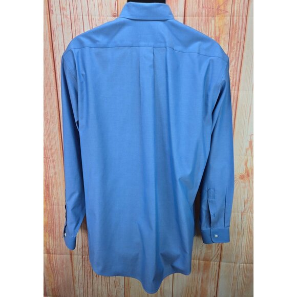 L.L. Bean Traditional Fit Blue Dress Shirt 16-34 Mens Medium - Picture 2 of 6